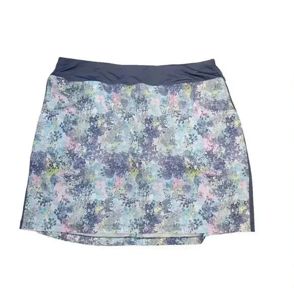 Tee Time Women's Gray Blue White Poly/Spandex Spring Morning Golf Tennis Skirt S - Picture 3 of 13